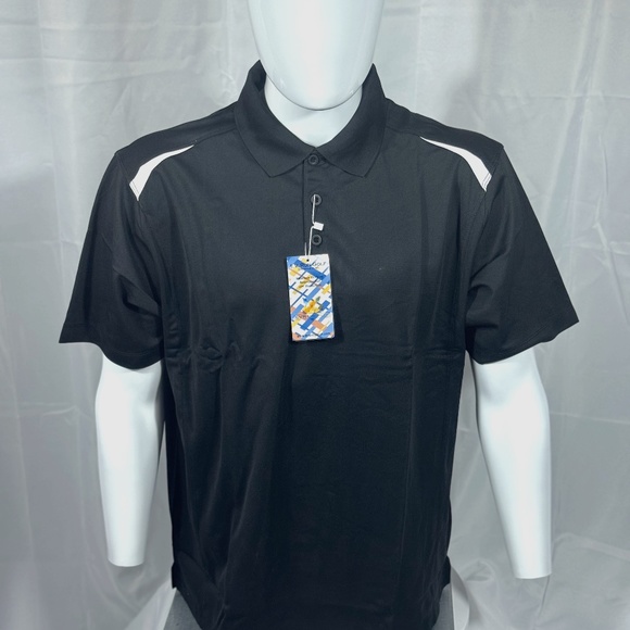 NEW Men’s Eversole Run Moisture Wicking Black Polo Shirt - Picture 1 of 4